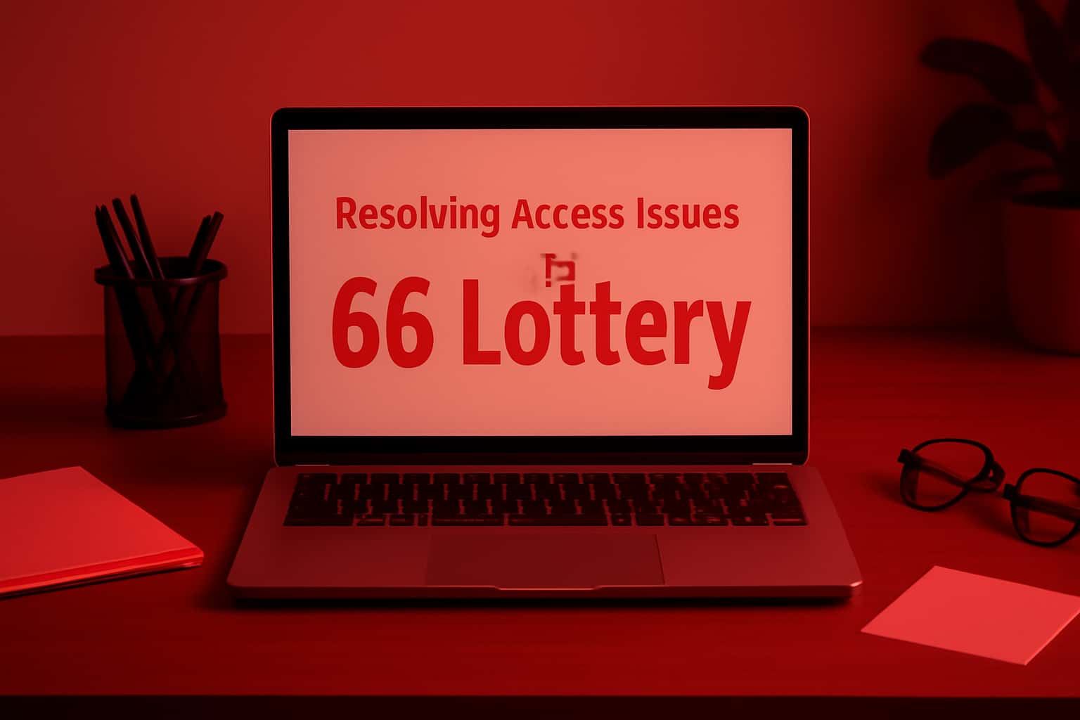 Informational graphic about resolving access issues for 66 Lottery