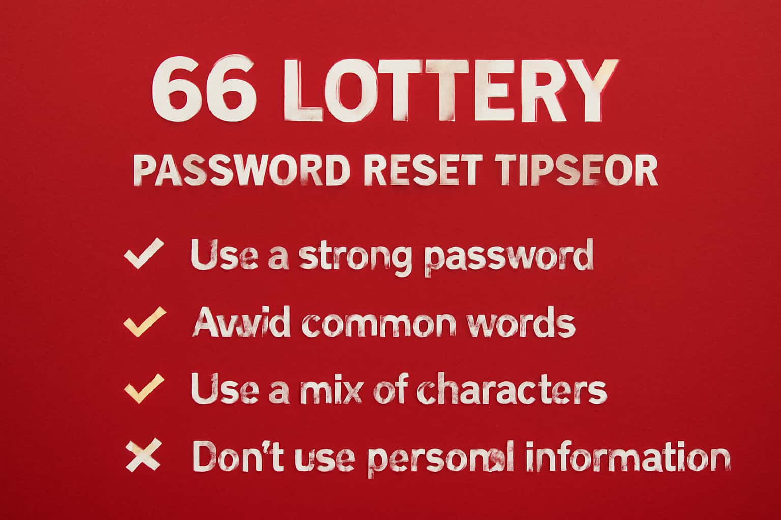 An informative graphic illustrating password reset tips relevant to 66 Lottery.