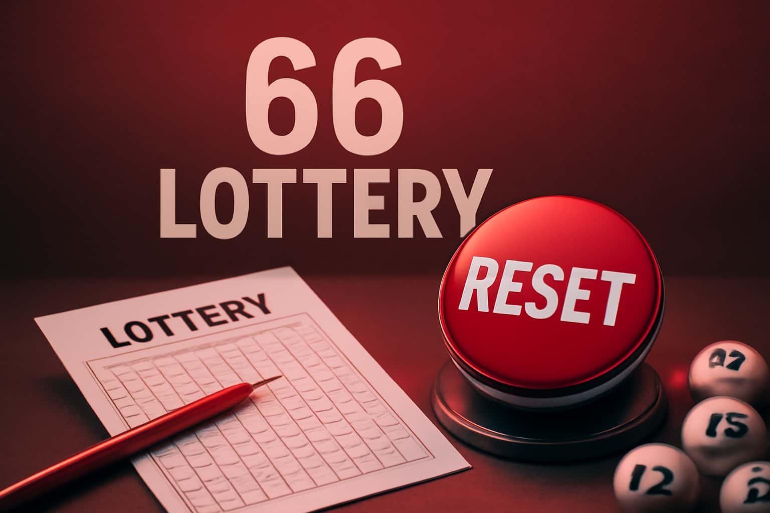 Informational graphic illustrating the process of resetting a 66 Lottery account.