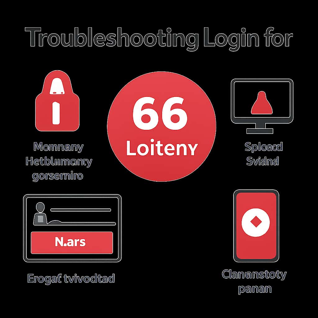 Illustration of the troubleshooting steps for 66 Lottery login issues.