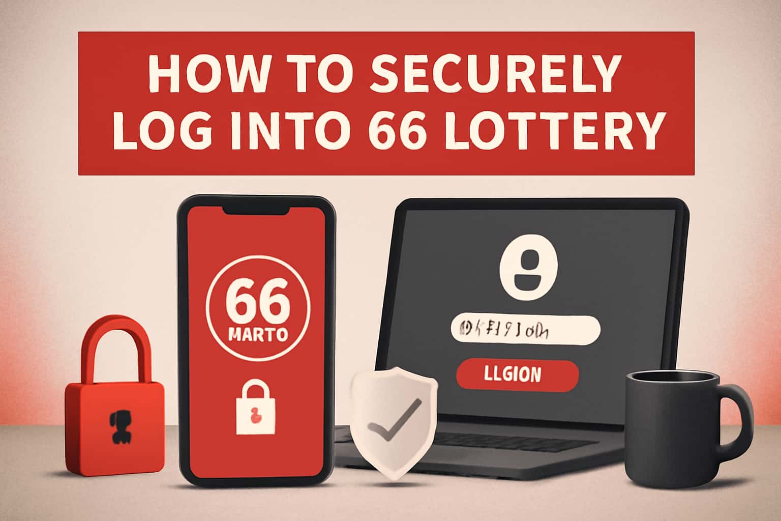 A secure login interface for 66 Lottery emphasizing safety.